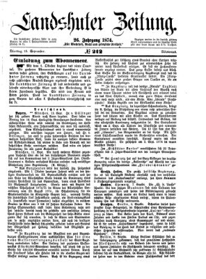 Landshuter Zeitung Dienstag 15. September 1874