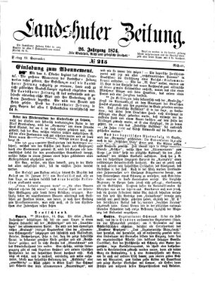 Landshuter Zeitung Freitag 18. September 1874