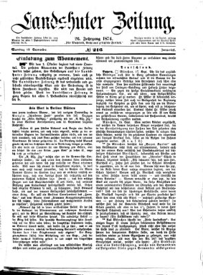 Landshuter Zeitung Samstag 19. September 1874