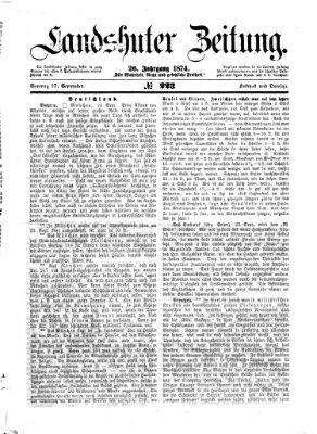 Landshuter Zeitung Sonntag 27. September 1874