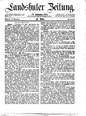 Landshuter Zeitung Mittwoch 30. September 1874