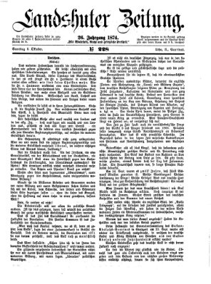 Landshuter Zeitung Samstag 3. Oktober 1874