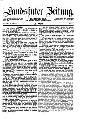 Landshuter Zeitung Donnerstag 8. Oktober 1874