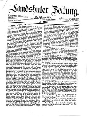 Landshuter Zeitung Sonntag 11. Oktober 1874