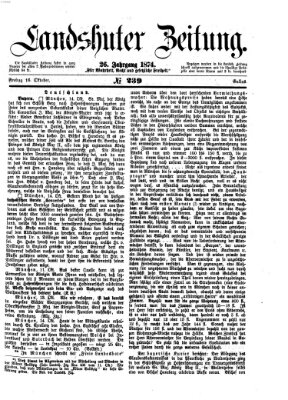 Landshuter Zeitung Freitag 16. Oktober 1874