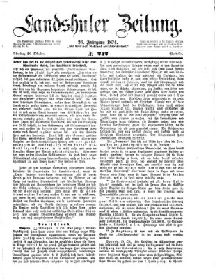 Landshuter Zeitung Dienstag 20. Oktober 1874