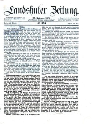 Landshuter Zeitung Freitag 23. Oktober 1874