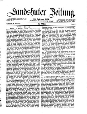 Landshuter Zeitung Dienstag 3. November 1874