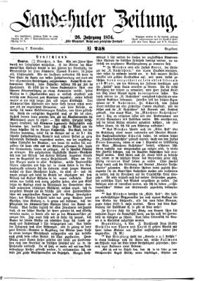 Landshuter Zeitung Samstag 7. November 1874