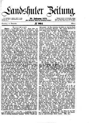 Landshuter Zeitung Samstag 14. November 1874