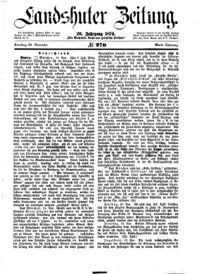 Landshuter Zeitung Samstag 21. November 1874