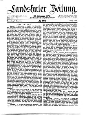 Landshuter Zeitung Donnerstag 3. Dezember 1874