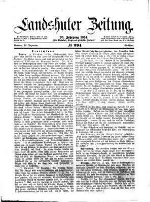 Landshuter Zeitung Sonntag 20. Dezember 1874