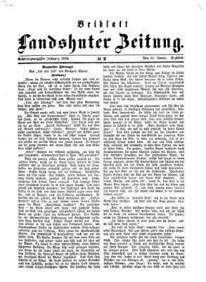 Landshuter Zeitung. Beiblatt zur Landshuter Zeitung (Landshuter Zeitung) Sonntag 11. Januar 1874