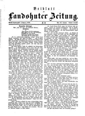 Landshuter Zeitung. Beiblatt zur Landshuter Zeitung (Landshuter Zeitung) Sonntag 18. Januar 1874