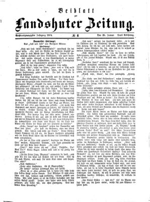 Landshuter Zeitung. Beiblatt zur Landshuter Zeitung (Landshuter Zeitung) Sonntag 25. Januar 1874