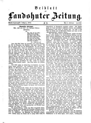 Landshuter Zeitung. Beiblatt zur Landshuter Zeitung (Landshuter Zeitung) Sonntag 1. Februar 1874