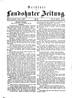 Landshuter Zeitung. Beiblatt zur Landshuter Zeitung (Landshuter Zeitung) Sonntag 15. Februar 1874