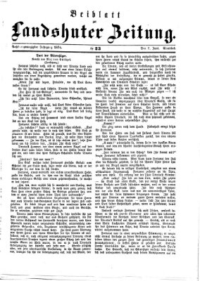 Landshuter Zeitung. Beiblatt zur Landshuter Zeitung (Landshuter Zeitung) Sonntag 7. Juni 1874