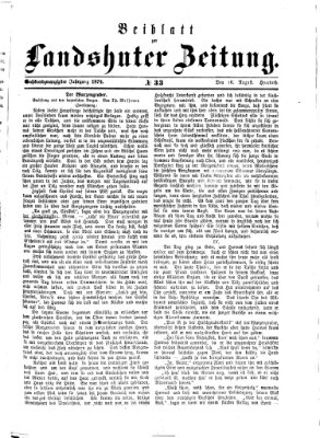 Landshuter Zeitung. Beiblatt zur Landshuter Zeitung (Landshuter Zeitung) Sonntag 16. August 1874