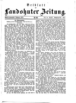 Landshuter Zeitung. Beiblatt zur Landshuter Zeitung (Landshuter Zeitung) Sonntag 30. August 1874