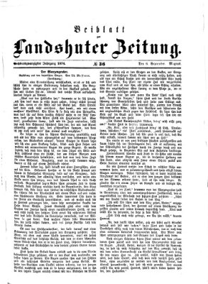 Landshuter Zeitung. Beiblatt zur Landshuter Zeitung (Landshuter Zeitung) Sonntag 6. September 1874