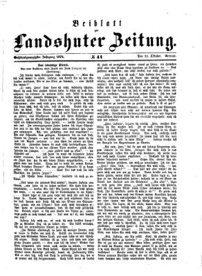 Landshuter Zeitung. Beiblatt zur Landshuter Zeitung (Landshuter Zeitung) Sonntag 11. Oktober 1874