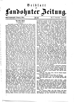 Landshuter Zeitung. Beiblatt zur Landshuter Zeitung (Landshuter Zeitung) Sonntag 8. November 1874