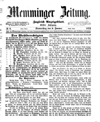 Memminger Zeitung Donnerstag 8. Januar 1874