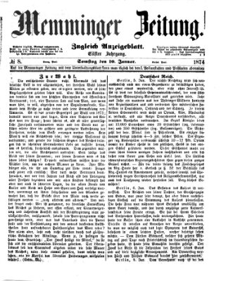 Memminger Zeitung Samstag 10. Januar 1874