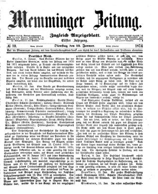 Memminger Zeitung Dienstag 13. Januar 1874