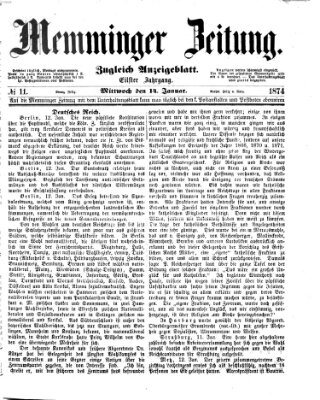 Memminger Zeitung Mittwoch 14. Januar 1874