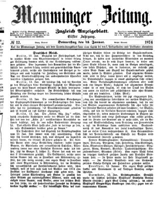 Memminger Zeitung Donnerstag 15. Januar 1874