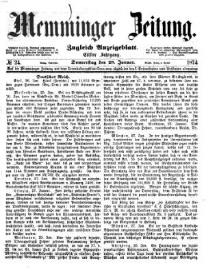 Memminger Zeitung Donnerstag 29. Januar 1874