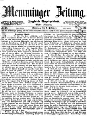 Memminger Zeitung Sonntag 1. Februar 1874