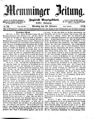 Memminger Zeitung Dienstag 10. Februar 1874