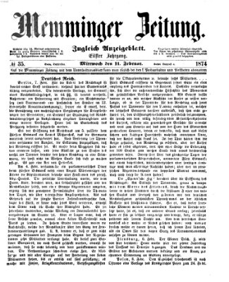 Memminger Zeitung Mittwoch 11. Februar 1874