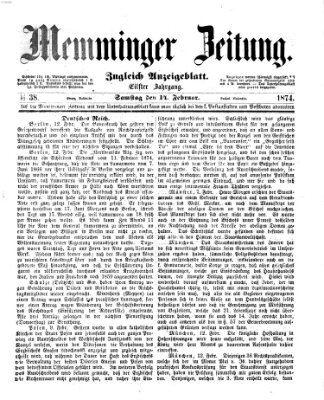 Memminger Zeitung Samstag 14. Februar 1874