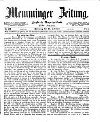 Memminger Zeitung Sonntag 15. Februar 1874