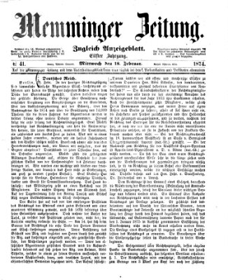 Memminger Zeitung Mittwoch 18. Februar 1874