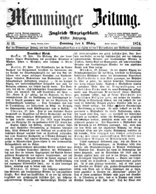 Memminger Zeitung Sonntag 1. März 1874