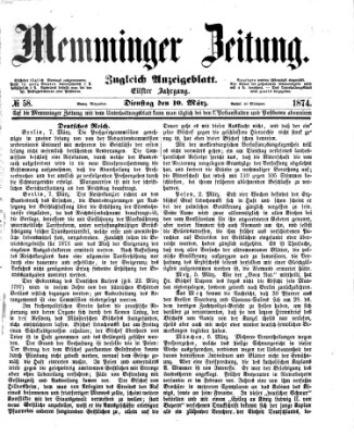 Memminger Zeitung Dienstag 10. März 1874