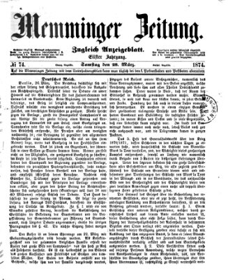 Memminger Zeitung Samstag 28. März 1874