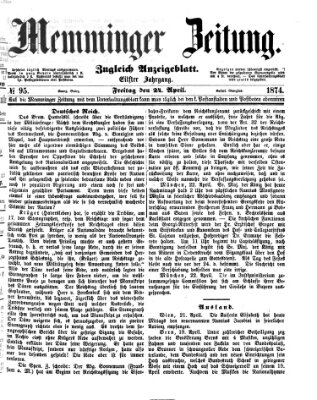 Memminger Zeitung Freitag 24. April 1874