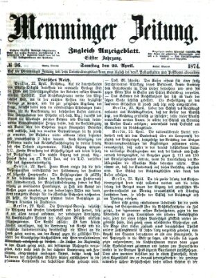 Memminger Zeitung Samstag 25. April 1874