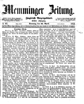 Memminger Zeitung Sonntag 26. April 1874