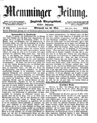 Memminger Zeitung Mittwoch 20. Mai 1874