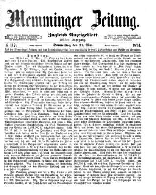 Memminger Zeitung Donnerstag 21. Mai 1874