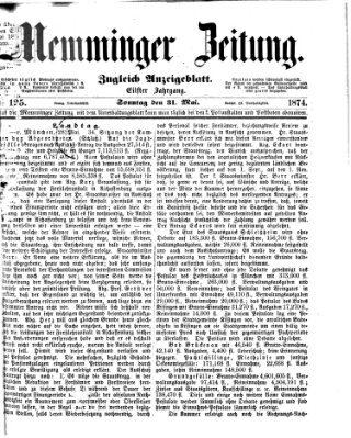 Memminger Zeitung Sonntag 31. Mai 1874