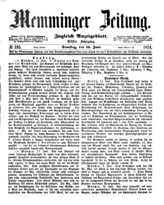 Memminger Zeitung Samstag 13. Juni 1874